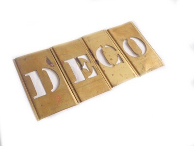 5 Boxes of Brass Alphabet and Numeric Stencils 