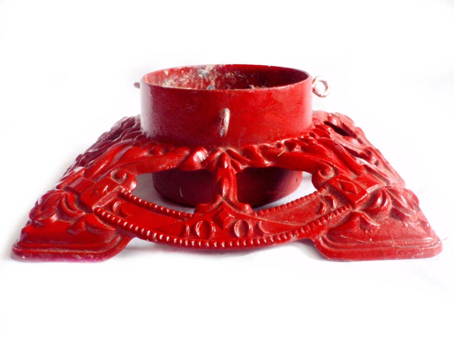 Vintage Large Red Cast Iron Christmas Tree Stand