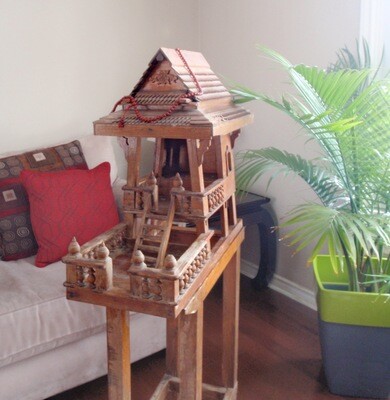 Vintage Wood Floor Shrine Spirit House Ancestor Deities Shrine