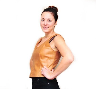 Soft Tan Kid Leather Sexy Vest