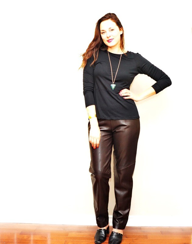 Brown Leather Women's Designer Pants