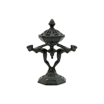 Art Deco Ronson Two Naked Women Incense Burner Trinket Tray