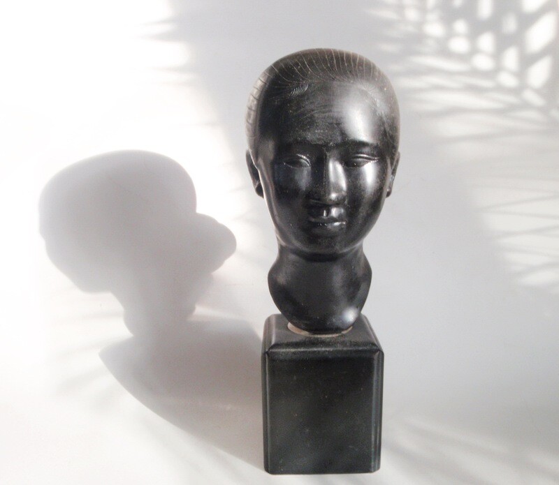 1920s Art Deco Laguey Women Bust Decorative Statue