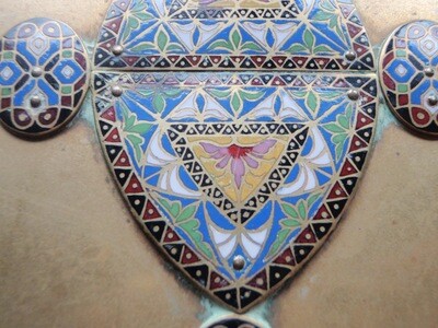 Art Nouveau Bronze Enamel Book Cover 