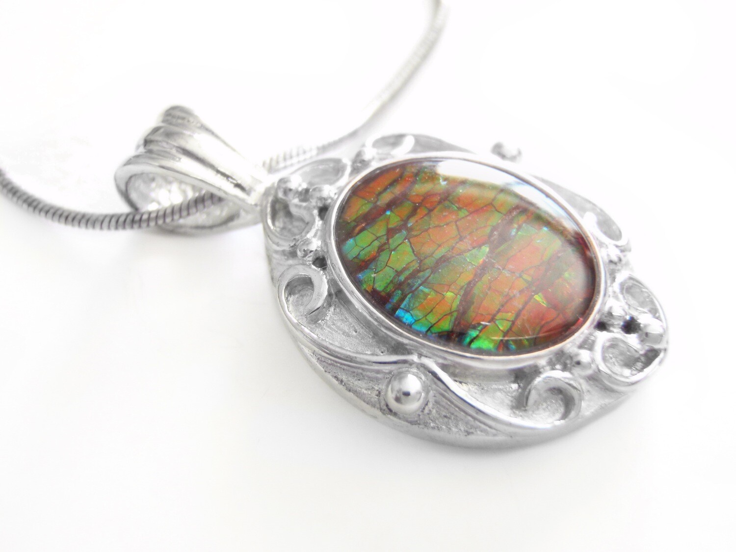 Canadian Ammolite Pendant and Chain 