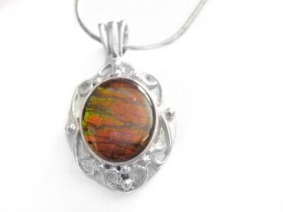Canadian Ammolite Pendant and Chain 