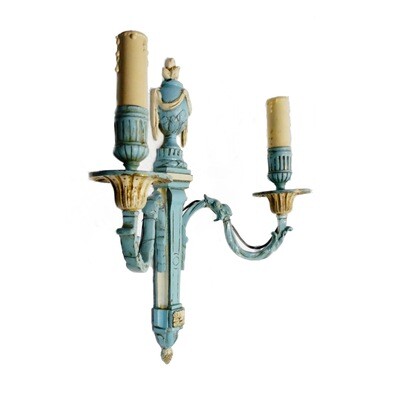 Pair Antique French Empire Style 2 Branch Wall Sconces