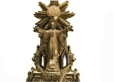 Antique Gothic Holy Water Font 