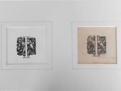 Valentine le Campion Erotic Art Woodcut Bookplate 1935