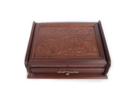 Vintage Jewely Watch Case for Men with Classic Car Theme