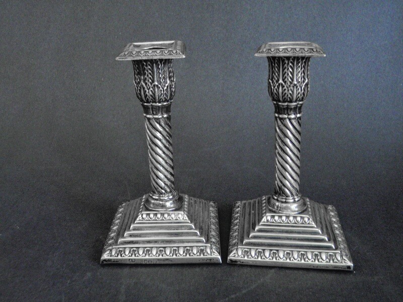Jacob Berman Victorian Silver Candle Holders