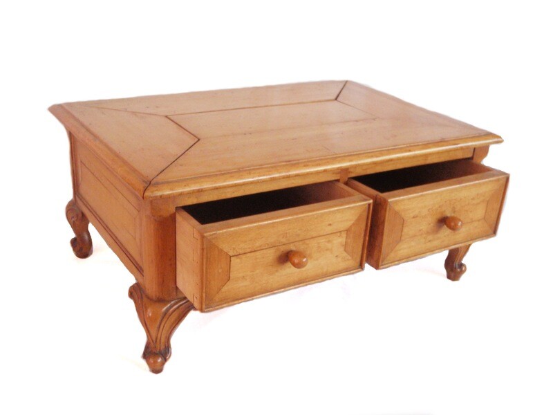 Large Antique Maple Jewelry Watch Box with Cabriole Legs