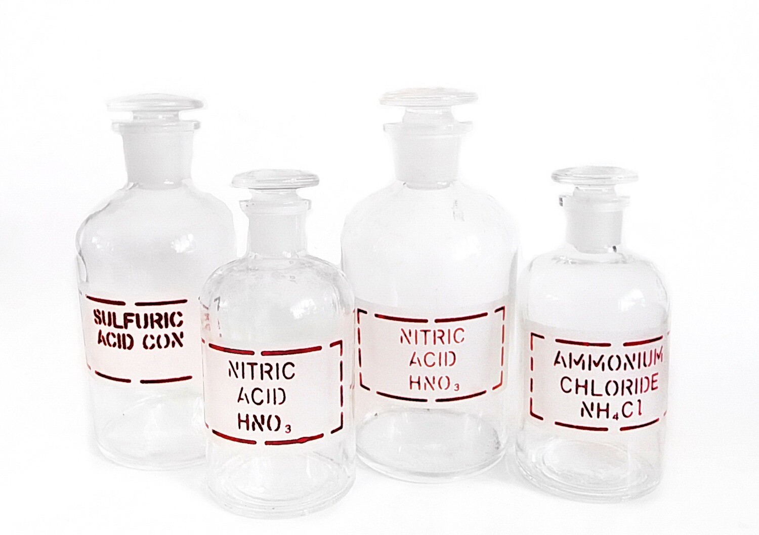 4 Pyrex Antique Apothecary Pharmaceutical Glass Bottles with Boxes