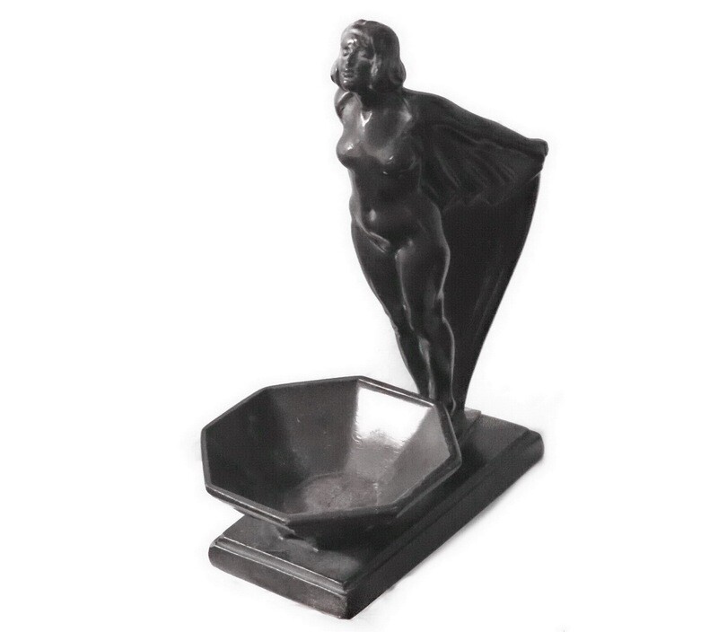 Art Deco 1920 Ronson Nude Bat Woman Incense Burner
