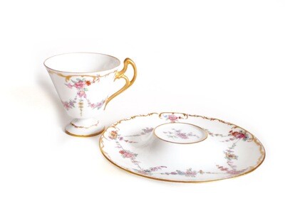 2 Antique Hand Painted Teacups and Saucers 