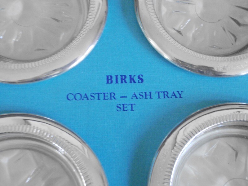 Vintage Birks Set of 4 Silver Coasters or Ashtrays
