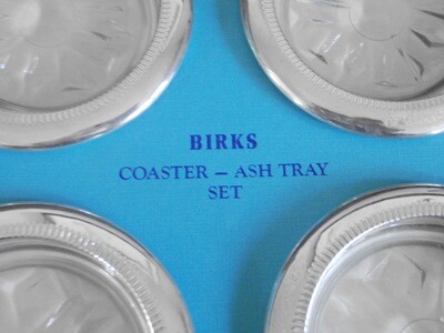 Vintage Birks Set of 4 Silver Coasters or Ashtrays