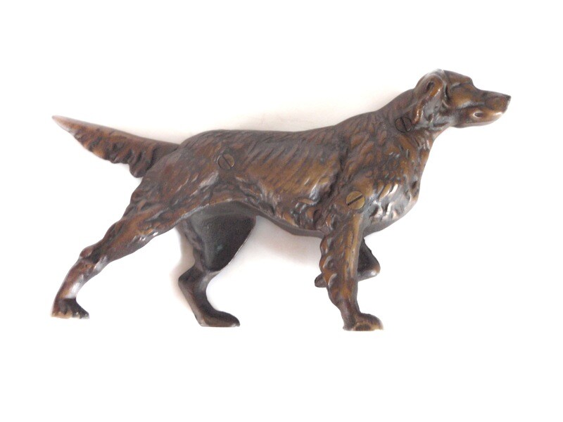 Vintage Bronze Dog Statue