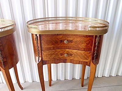 French Inlaid Marquetry Tables 