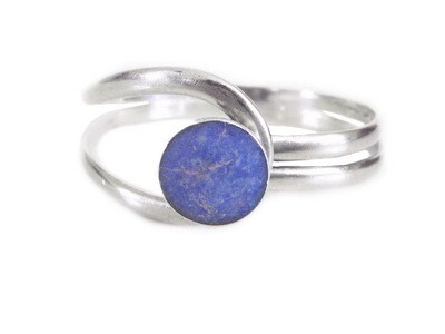 MCM Taxco Silver Lapis Lazuli Button Cuff Bracelet