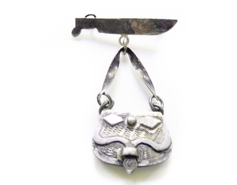 Victorian Hunting Fishing Basket Locket and Brooch