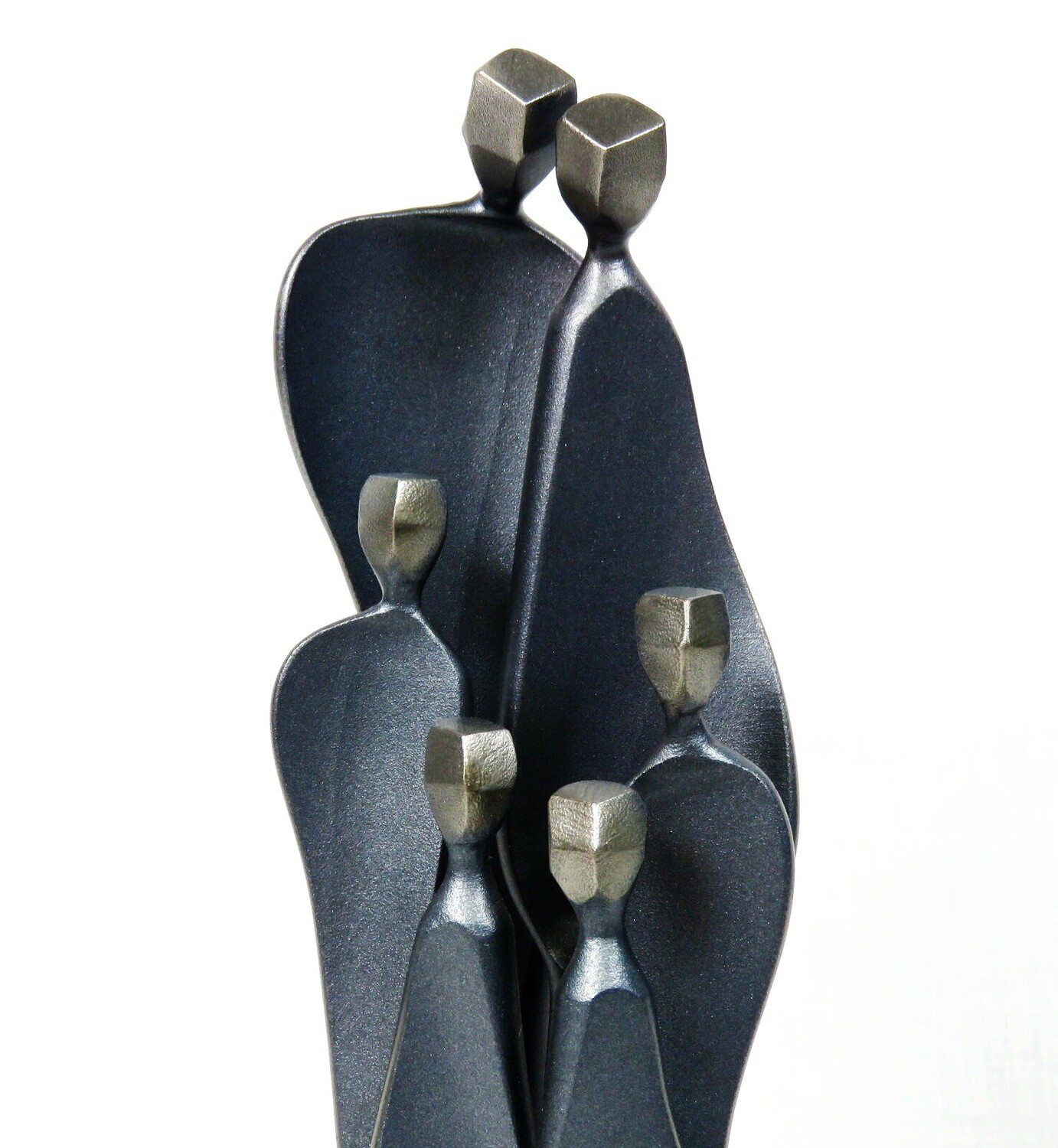 Boris Kramer Family of 6 Solid Steel 12 Inch Sculpture