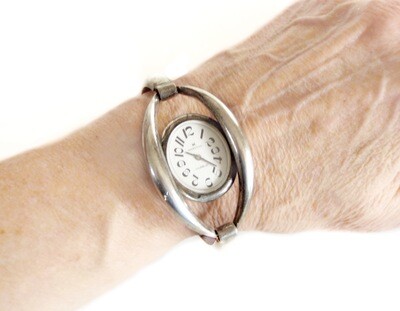 MCM Hamilton Watch 900 Silver Hinged Bracelet Watch