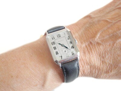 1927 Bulova 14k WGF Flip Top Etched Art Deco Watch