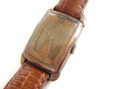 RARE Art Deco Copper Brass Watch