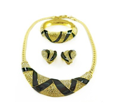 3 Pcs Oscar de la Renta Necklace Bracelet Earrings