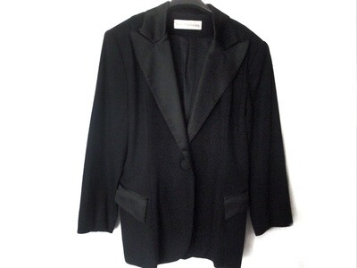 VTG Marc Christiani Ladies Wool Satin Tuxedo Jacket