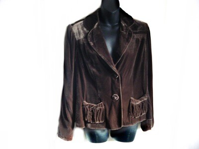 VTG Nik Zoe Chocolate Brown Velvet Jacket Blazer