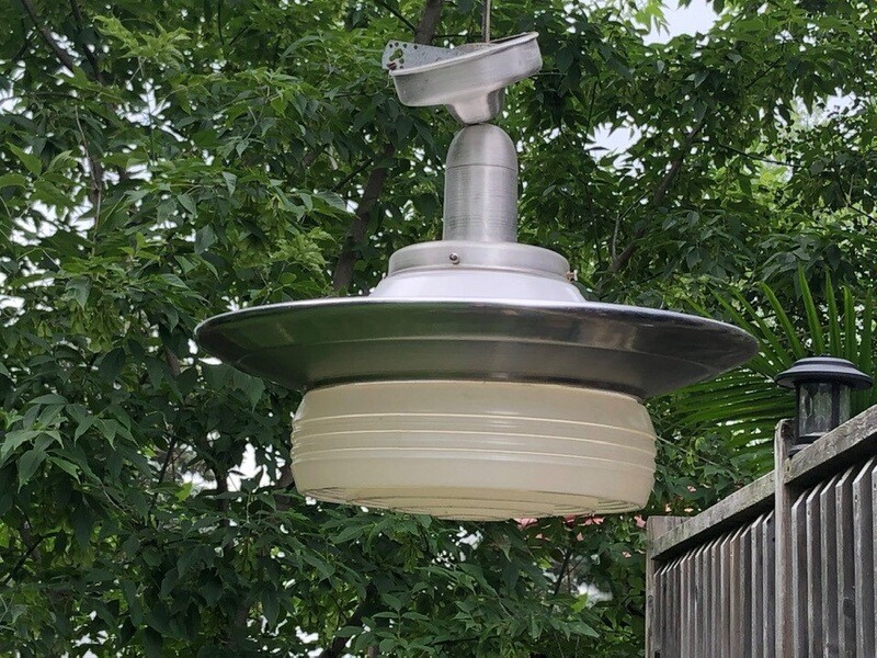 50s Schoolhouse Industrial Ceiling Light and Aluminum