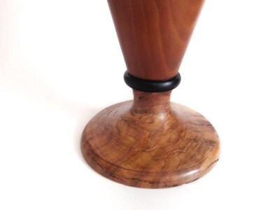 Teak, Burled and Ebony Wood Vase
