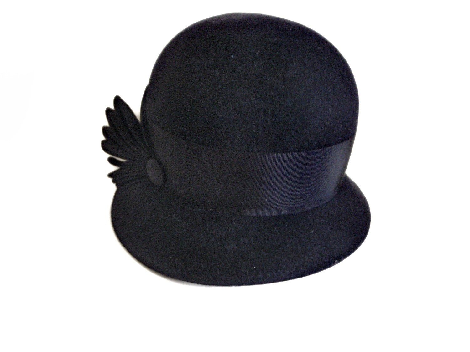 Millner Made Black Felt Winter Cloche Ladies Hat
