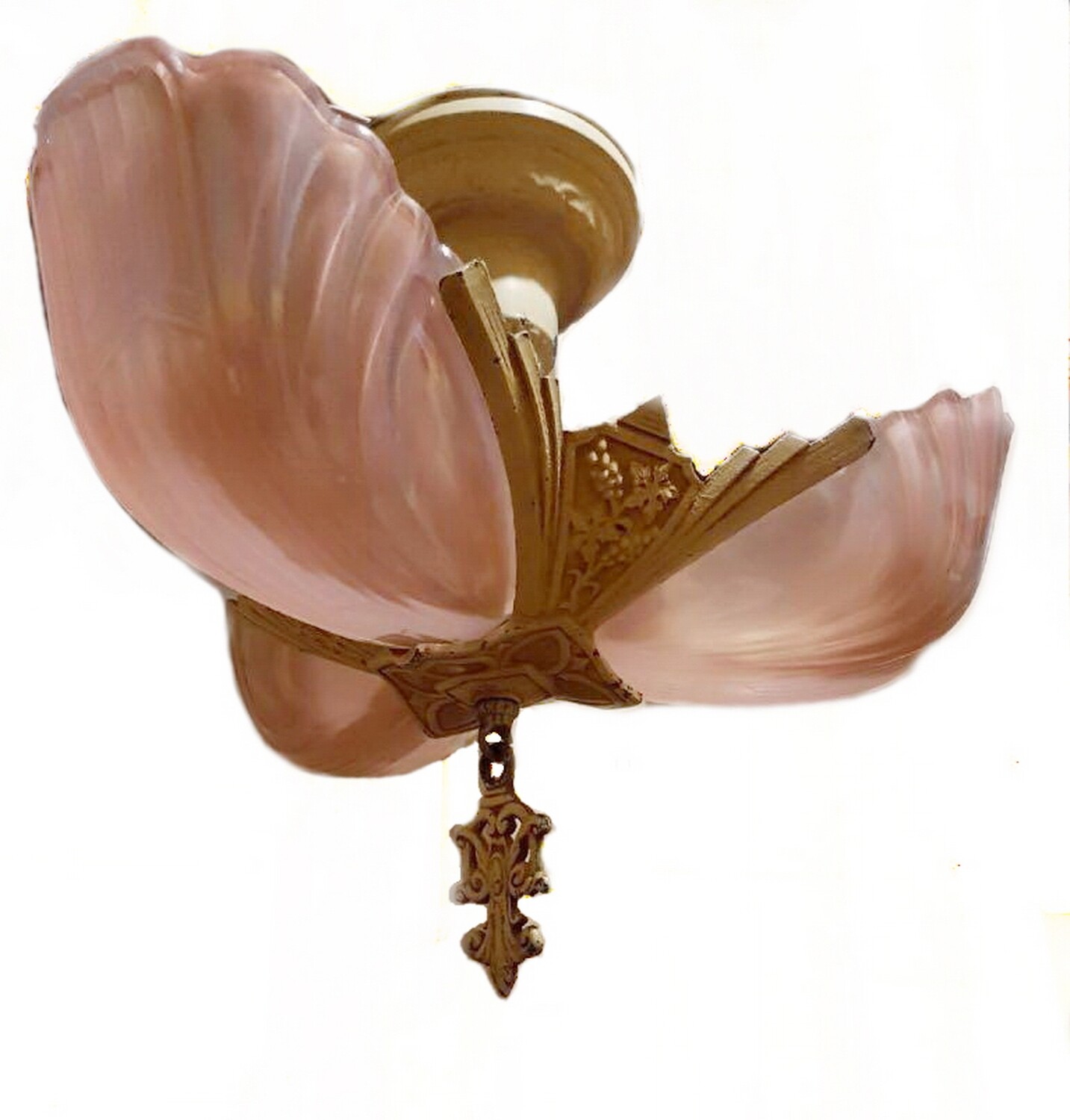 Markel Chevron Pink Luster Slip Shade Ceiling Fixture