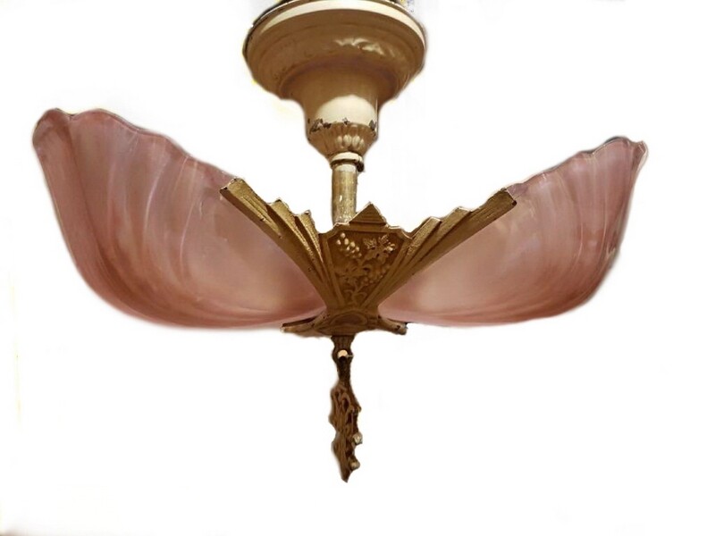 Markel Chevron Pink Luster Slip Shade Ceiling Fixture