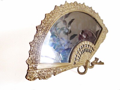 Striking Art Nouveau Fan Shaped Mirror