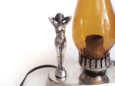 Art Deco Two Naked Ladies Table Lamp