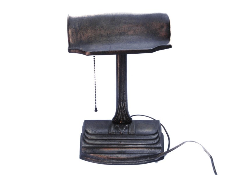 Art Nouveau Bankers Table Lamp Pen Holder