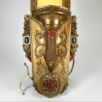 Fantastic Pair Riddle Art Deco Wall Sconces