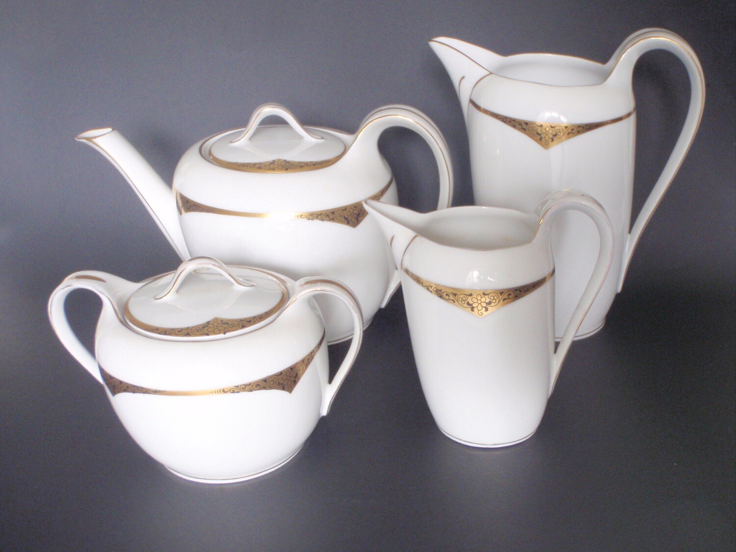 Art Deco Tirschenrueth Bavarian Porcelain 4pc Tea Set
