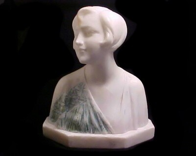 Art Deco Flapper Alabaster Statue 