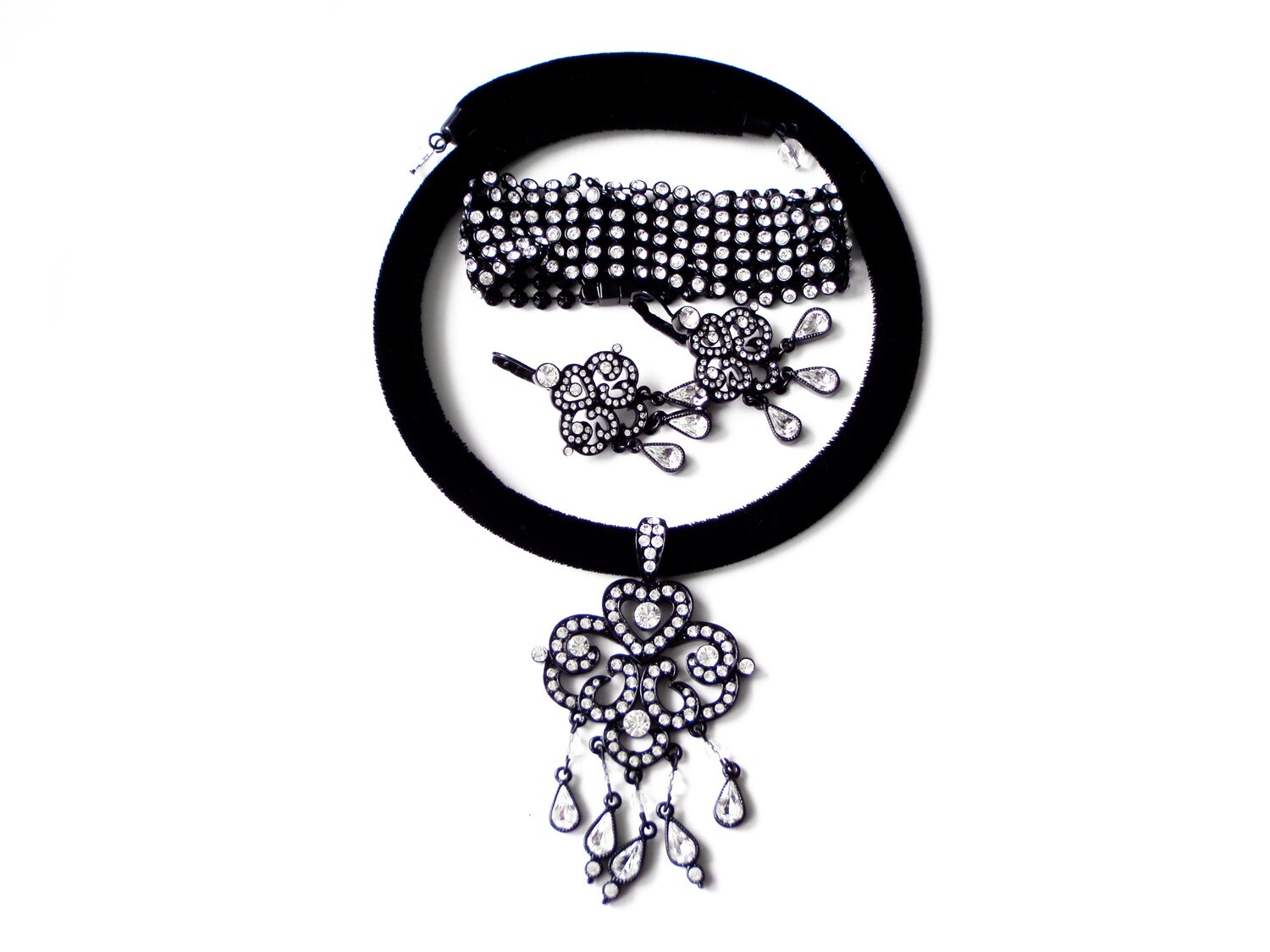 Joan Rivers 3pc Swarovski Crystal Gothic Jewelry Set
