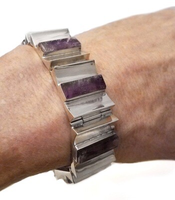 Antonio Pineda Style Silver Amethyst Bracelet 