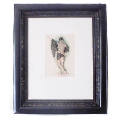Art Deco Edouard Chimot Nude Woman Signed Lithograph