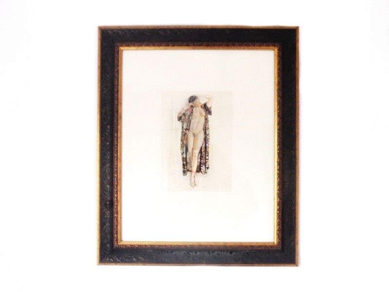 Original Art Deco Sgd Edouard Chimot Erotic Female Nude Lithograph