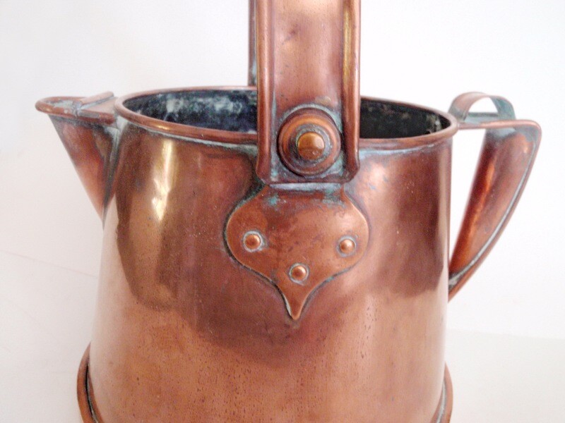 Arts &amp; Crafts Craftsman Mission Large Copper Barge Kettle Pitcher