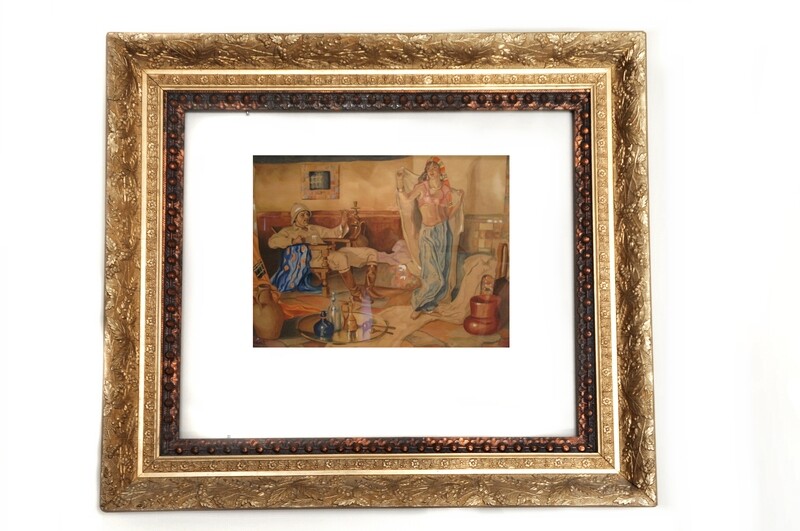 Genuine Antique Art Nouveau Wooden Double Frame