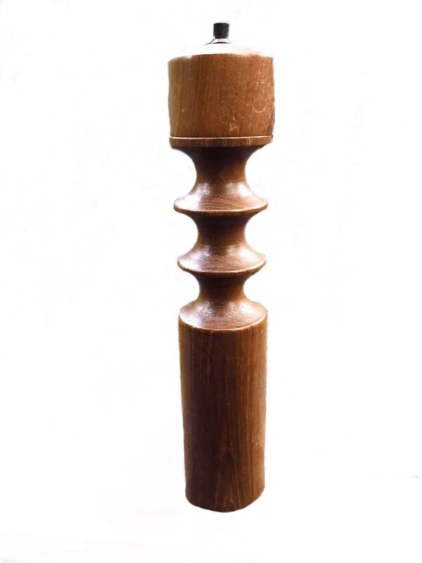 Mid Century Teak or Oak Sculptural Peppermill 